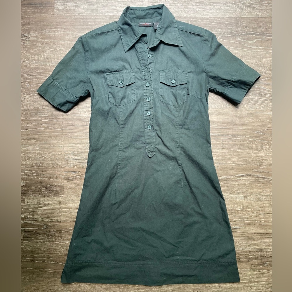 New York & Company Green Polo Mini Dress Size 0